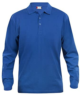 CliQue Herren Classic Long Sleeve Polo Poloshirt, Blue (Royalblue), X-Small