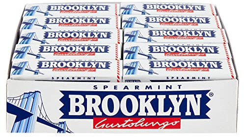 Brooklyn Chewing Gum in Lastrine, Gusto Spearmint, Menta, Senza glutine, 9 Unità, Confezione da 20 Stick, ottime da condividere