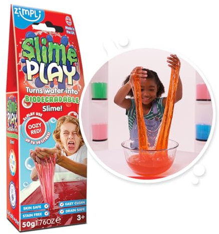 ZIMPLI - Slime Play Red, Turns Water into slime, Stress Relief Toy, Preschool Sensory Gifts for boys & girls 4 5 6 7 8, UK Made