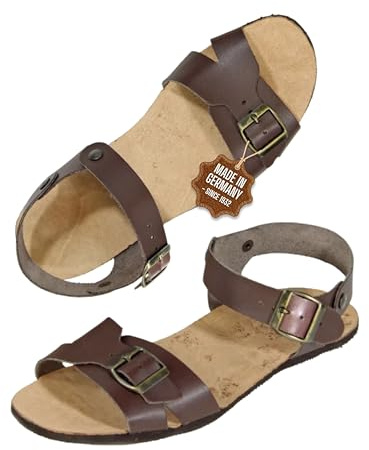Pantoffelmann Aktiform Römersandalen I Größe 36–47 I Bequeme Barfuß-Sandalen für Damen & Herren I Hochwertige Riemchensandalen aus echtem Leder I Zeitlose Schuhe mit verstellbaren Riemen