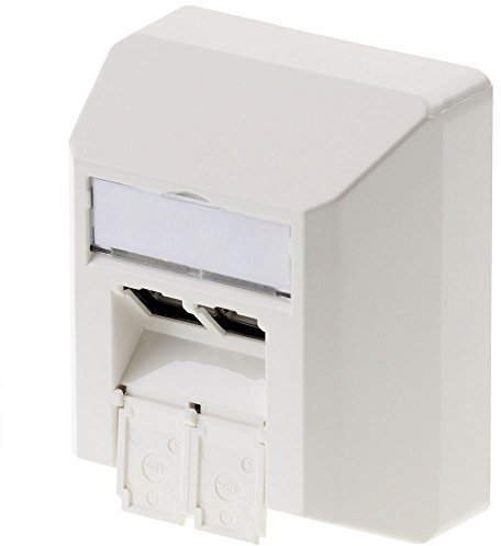 Telegärtner Netzwerkdose Aufputz CAT 6a 2 Port Alpinweiß J00023A0204
