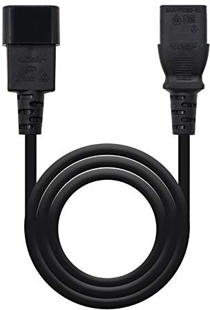NanoCable 10.22.0202 - Cable de alimentación para CPU o monitor, C13/H-C14/M, 100% cobre AWG18, negro, 1.5mts