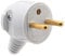 Prise electrique male - Fiche electrique - Prise male - Prise male 220 V - Fiche male - Fiche electrique male - Fiche Male Broche D.4,8mm Sortie Laterale Portefeuille | Blanc - Debflex - 713370