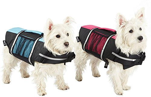 Bunty Dog Life Jacket Buoyancy Aid with Reflective Stripes, Adjustable High Visibility Dog Life Vest Pet Life Preserver with High Flotation Swimsuit for Small to Large Dogs (Pink, M)