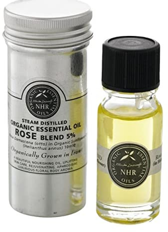Organic Rose Essential Oil (Otto) Blend 5% (Rosa damascena/Helianthus annus) (10ml) by NHR Organic Oils