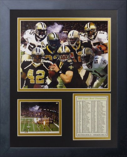 Legends Never Die Gerahmtes Fotocollage New Orleans Saints 2009 Champions, 28 x 35 cm