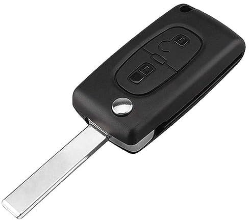 OcioDual Carcasa Mando Coche, Llave Mando Coche de 2 Botones, CE0536 con Espadín HU83, Funda Compatible con Peugeot 206 207 306 307 308 407 607 806, Citroen C2 C3 C4 C5 C6, Key Case