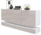 Vladon Sideboard City, Made in Germany, Weiß matt/Sandgrau Hochglanz - Moderne Kommode für Ihr Wohnbereich (178 x 72 x 38 cm)