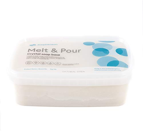Mystic Moments | Stephensons Haferflocken- & Sheabutter-Seifenbasis | 1Kg | Hafer und Sheabutter ergeben eine cremige, opake und natürlich peelende Basis.