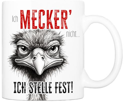Cadouri Tasse mit Spruch Ich mecker' nicht Kaffeetasse Büro Arbeit, Geschenk, Keramik, Kaffeebecher, Geschenkidee Arbeitskollege, lustig, Humor, 330 ml