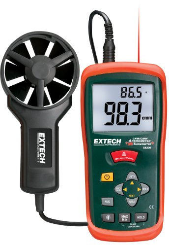 Extech CFM/CMM Mini Thermoanemometer mit eingebautem Infrarot-Thermometer, 1 Stück, AN200