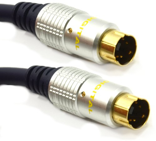 kenable Pure OFC S-Video Cable SVHS 4 Pin Mini Din Gold Plated Connectors Fully Shielded High Definition Navy Blue 3m