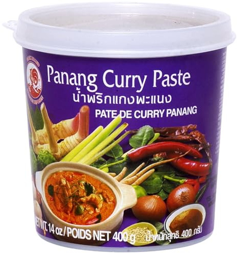 COCK Currypaste Panang, mittelscharf | Ideal für Currys & Suppen | 1x400g | Cremige Textur, nussige Note, ideal für Thai-Curry, Saucen, Suppen und als Marinade verwendbar