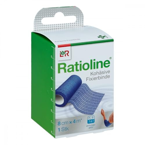 RATIOLINE acute Fixierbinde kohäsiv 8 cmx4 m blau 1 St