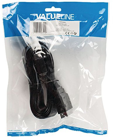 Câble PÉRITEL Plat avec Adaptateur PÉRITEL mâle et Adaptateur PÉRITEL mâle 2.00 m Noir