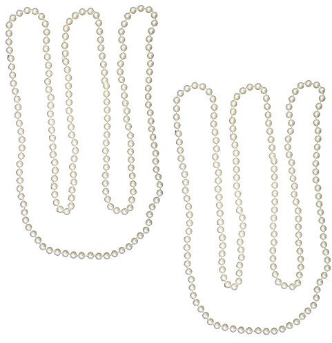 Spassprofi 2 Perlenketten 182cm Perlen Kette Perlenkette f. Charleston Kostüme 50er 60er Jahre Alltag