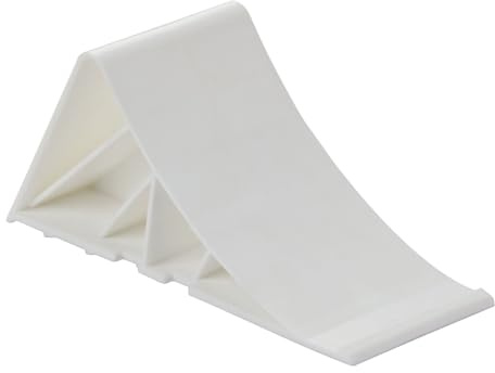 DEMA PVC Unterlegkeil weiß mit Kipp-Halter – Hemmschuh, Bremskeil, Radkeil – robust, langlebig – für Anhänger, Auto, Wohnwagen, Gleitschutz, Stütze, Wegrollsicherung, Sicherheit