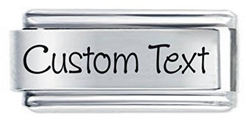 Superlink Custom Made Personalised Italian Charm - Any Name or Phrase - fits all 9mm Italian Style Charm Bracelets