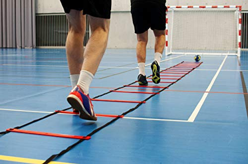 Netsportique Koordinationsleiter, Flache Sprossen, Tragetasche, extra strapazierfähig (8 Meter)