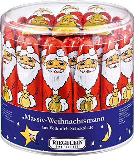 Riegelein Massiv Weihnachtsmann Groß aus Vollmilchschokolade (65 Stck. Dose)