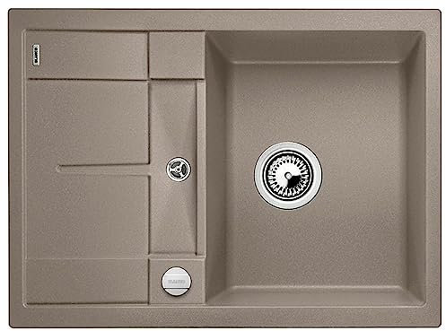 BLANCO METRA 45 S Compact | Granitspüle aus SILGRANIT tartufo | Einbauart: Einbau von Oben | reversibel | für 45 cm breite Unterschränke | Großes Becken | Reinigungsfreundliche Öberfläche