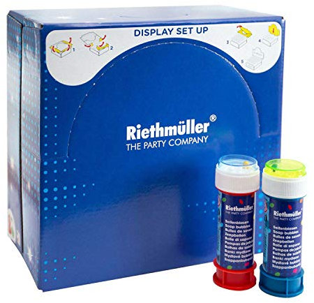 Amscan 3690 - Seifenblasen-Röhrchen mit Geduldspiel, farblich sortiert, Inhalt 60 ml, Größe 3 x 11 cm, Kinder-Geburtstag, Party, Gast-Geschenk