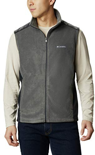 Columbia Men's Steens Mountain Vest, Fleece Gilet Vest, Grill/Black, L