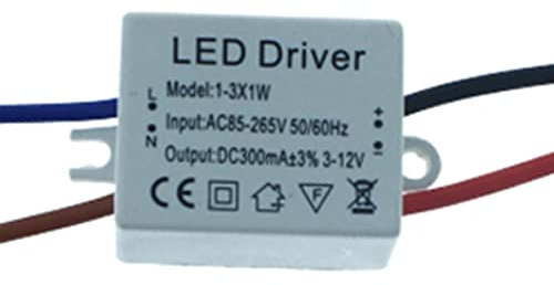 Conducteur LED DC 300mA 3V-12VDC 3x1W Transformateur d'alimentation à courant constant 3W
