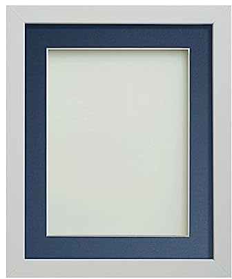 Frame Company Allington White 20x16 inch Frame With Blue Mount For Image A3 *Choice of sizes* Fitted with Real Glass