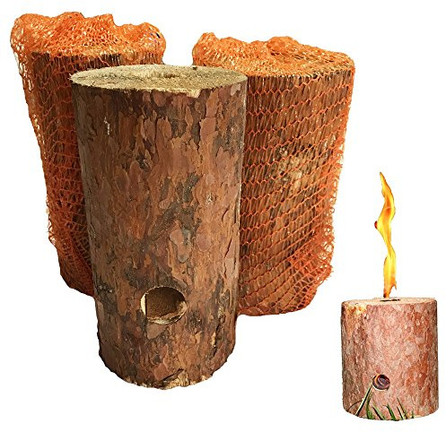 Fuego sueco, tronco sueco de madera, vela de jardín