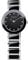 BERING Damen Quarz Uhr | Armbanduhr 22 mm silbernes Edelstahlgehäuse und schwarzes Zifferblatt | Edelstahlband mit Keramikelementen | 5 ATM | 11422-742