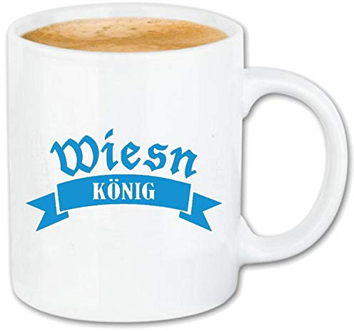Reifen-Markt Kaffeetasse OKTOBERFEST - WIESN - MÜNCHEN - CANNSTATTER WASEN - VOLKSFEST Keramik 330 ml in Weiß