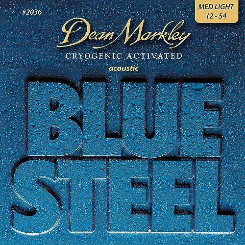 Dean Markley 2036 Blue Steel Acoustic Guitar Strings - .012-.054 Medium Light