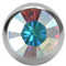 eeddoo Piercingkugel Kristall Silber Edelstahl Gewinde: 1,2 mm Crystal RC (Rainbow) 2,5 mm