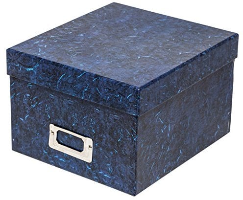 The Photo Album Company Photo Storage Box Holds 700 Photographs Blue for 5x7 Pictures ALBOX57BLUE