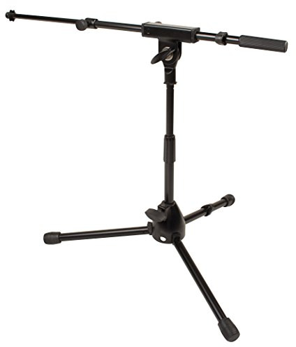 Ultimate Support JS-MCTB50 Short Mic Stand with Telescoping Boom | Short Mic Stand, Telescoping Boom, Heavy-duty Base, Adjustable Height, Stable Tripod, Durable Steel, Kick Drum Mic, Amp Mic