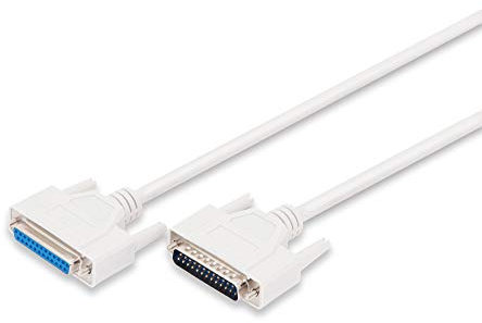 DIGITUS Cable de conexión en paralelo - D-Sub 25 a D-Sub 25 - Enchufe a enchufe - 10.0m - Cable de extensión - Beige