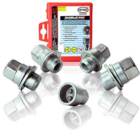 HEYNER Germany Fits Toyotas Yaris 2011-Onwards StillBull Locking Wheel Nuts M12x1.5 Set 4 Locks Alloys Antitheft Protection Bolts 382