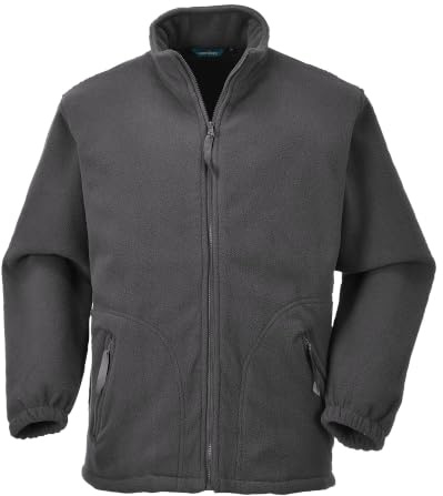Portwest F400 Argyll Warme Fleecejacke Taschen mit Reißverschluss Business | Schiefergrau, 2XL, UPF 50+, EN 14058 Klasse 1, Polyester, Baumwolle, Elastische Bündchen, Schrägtasche, Frontreißverschluss