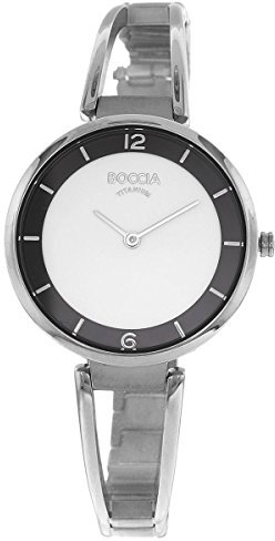 Boccia Damen Analog Quarz Uhr mit Titan Armband 3260-01