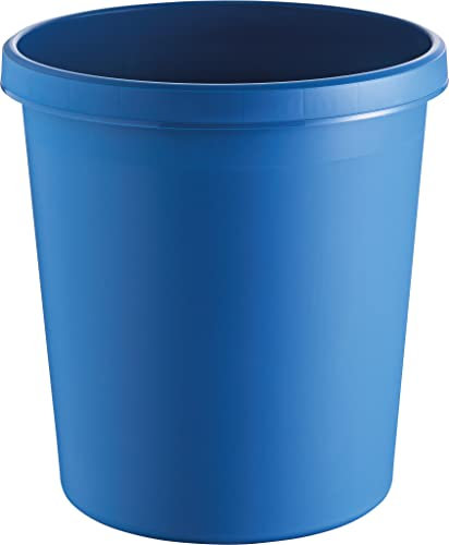 helit H6105834 - Papierkorb „the german“, 18 Liter, blau, mit umlaufendem Griffrand, aus Kunststoff, 1 Stück
