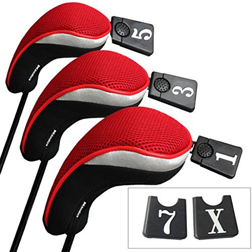 Andux Golf 460cc Driver Kopfhüllen Golfschläger Holzkopfhüllen 3 Stück rot
