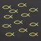 Oblique-Unique® 25 x Fische in Gold für Kommunion Taufe als Deko Streuteile Tischdeko Streudeko