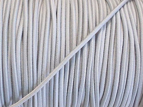 5 m elastische Kordel/Gummikordel hellgrau 2,5 mm