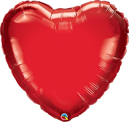 XXL-Folienballon * ROTES HERZ * für den Valentinstag oder einen romantischen Anlass // für Luft und Helium // 90cm hoch // Liebe Ballon