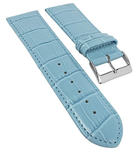 Uhrenarmband Kalbsleder Hellblau 20322S, Stegbreite:24mm
