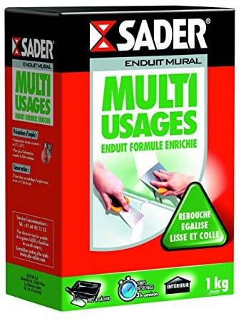 Sader Enduit Multi-Usage poudre 1kg (boîte en carton), Blanc