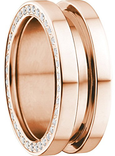 Bering Damen-Ring Artic Symphony AußenRing Edelstahl teilvergoldet Zirkonia weiß Gr.60 (19.0)- 525-37-93