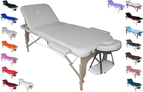 Polironeshop Venere Massageliege - Professioneller Massagetisch, Verstellbare Behandlungsliege & Tattooliege, Tragbar und Ergonomisch (Sahne)