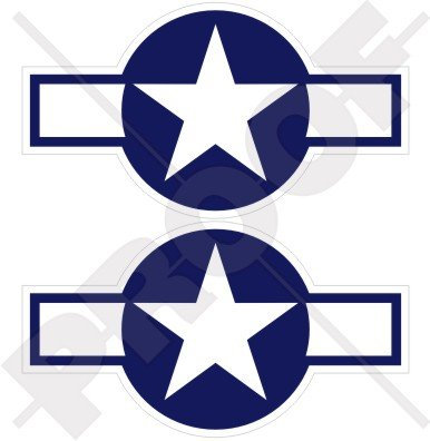 Vereinigten Staaten Luftwaffe USAAF WWII 1941–47 USAF US Navy Aircraft Roundels 9,4 cm (95 mm) Vinyl Sticker, Aufkleber X2